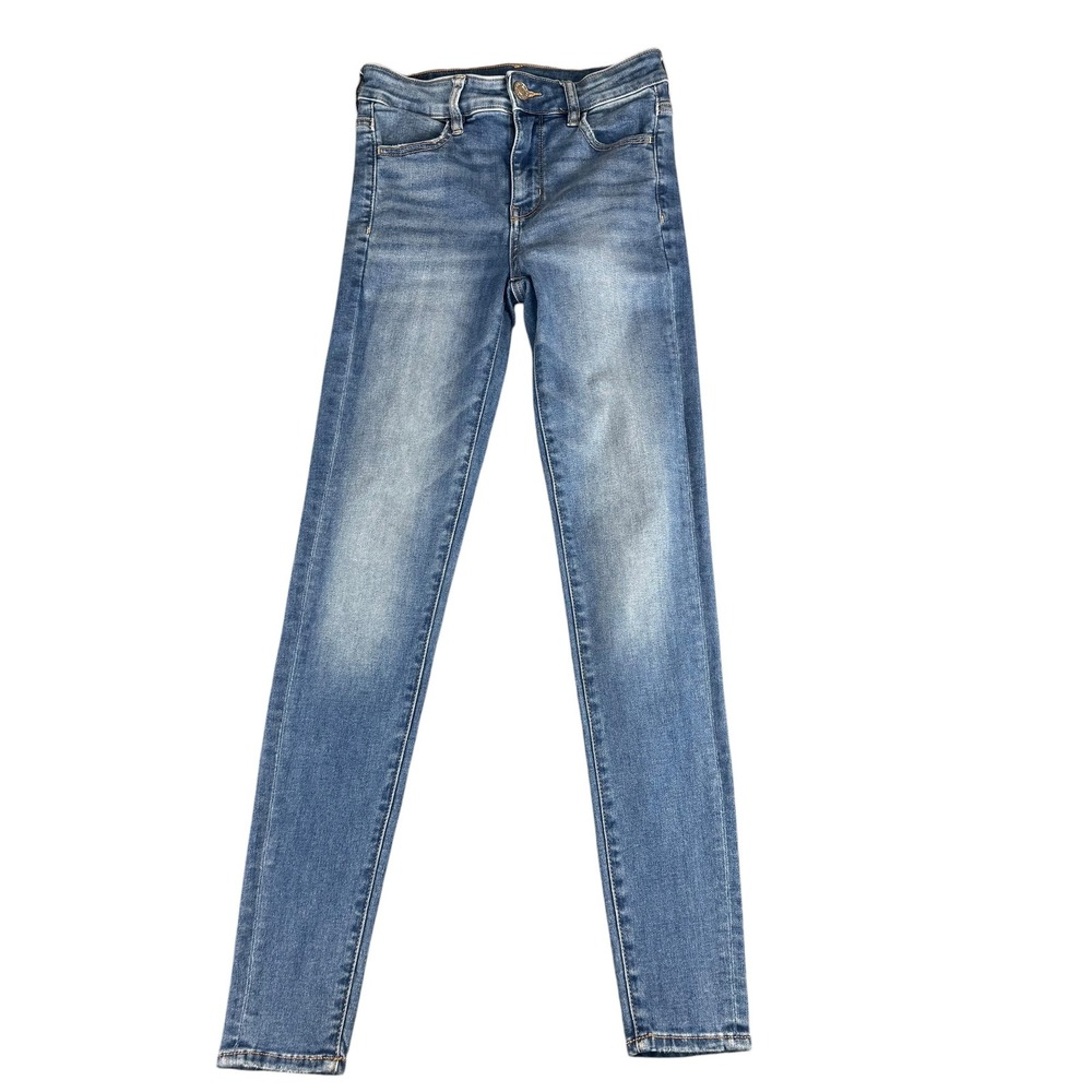 American Eagle Hi-Rise Jegging‎ Ne(x)t Level Stretch Medium Wash Blue Jeans Sz 2